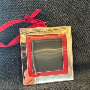 Pottery Barn Red and Silver Holiday Ornament with name engraved JESSICA